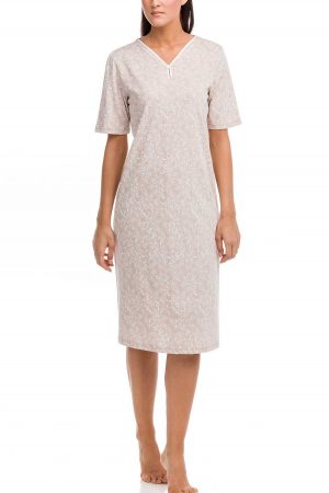 Náttkjóll – Stutterma – Ljós Náttfatnaður Náttkjóll – Stutterma – Ljós