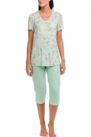 Náttföt  – Stutterma – Myntugræn Náttfatnaður Náttföt  – Stutterma – Myntugræn