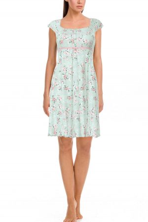 Náttkjóll  – Ermalaus – Myntugrænn Náttfatnaður Náttkjóll  – Ermalaus – Myntugrænn