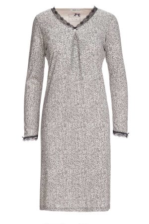 Náttkjóll – langerma – smámynstraður Náttfatnaður Náttkjóll – langerma – smámynstraður