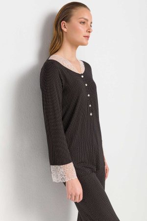 Náttföt – Hneppt – Doppótt Náttfatnaður Náttföt – Hneppt – Doppótt