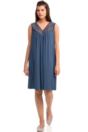 Náttkjóll – Ermalaus – Einlitur Náttfatnaður Náttkjóll – Ermalaus – Einlitur