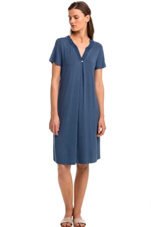 Náttkjóll – Stutterma – Einlitur Náttfatnaður Náttkjóll – Stutterma – Einlitur