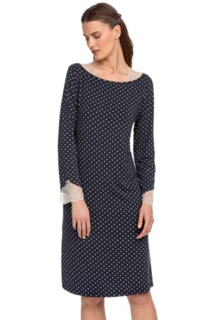 Náttkjóll – Doppóttur – Yndismjúkur Náttfatnaður Náttkjóll – Doppóttur – Yndismjúkur