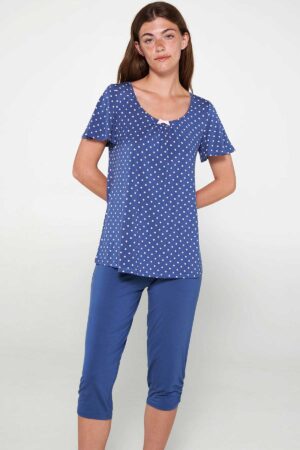 Náttföt – Yndismjúk – Doppur – Stutterma Náttfatnaður Náttföt – Yndismjúk – Doppur – Stutterma