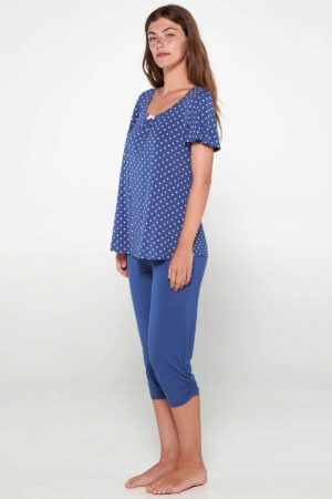 Náttföt – Yndismjúk – Doppur – Stutterma Náttfatnaður Náttföt – Yndismjúk – Doppur – Stutterma