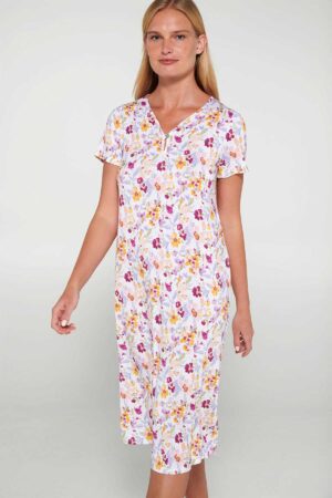 Náttkjóll – Yndismjúkur – Blóm Náttfatnaður Náttkjóll – Yndismjúkur – Blóm