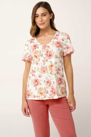 Náttföt – Yndismjúk – Rósa Mynstur Náttfatnaður Náttföt – Yndismjúk – Rósa Mynstur