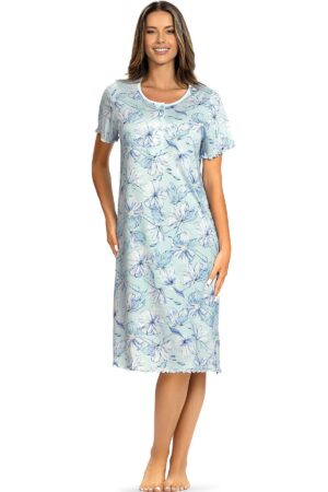 Náttkjóll – Stutterma – Mynstur Væntanlegt Náttkjóll – Stutterma – Mynstur