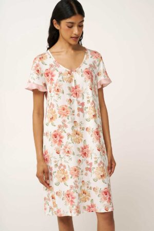 Náttkjóll – Rósamynstur – Yndismjúkur Náttfatnaður Náttkjóll – Rósamynstur – Yndismjúkur Náttfatnaður Náttkjóll – Rósamynstur – Yndismjúkur