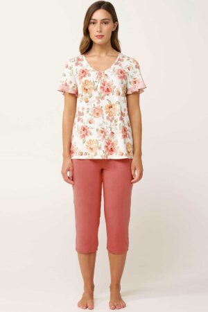 Náttföt – Yndismjúk – Rósa Mynstur Náttfatnaður Náttföt – Yndismjúk – Rósa Mynstur