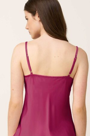 Hlýranáttkjóll – Einlitur – Satín Áferð Náttfatnaður Hlýranáttkjóll – Einlitur – Satín Áferð