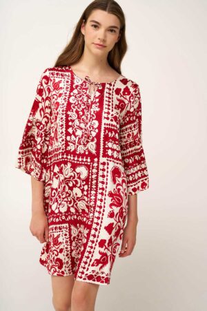 Strandkjóll – Stuttur – Rauður/Hvítur Strandföt Strandkjóll – Stuttur – Rauður/Hvítur