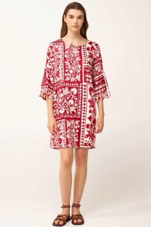 Strandkjóll – Stuttur – Rauður/Hvítur Strandföt Strandkjóll – Stuttur – Rauður/Hvítur