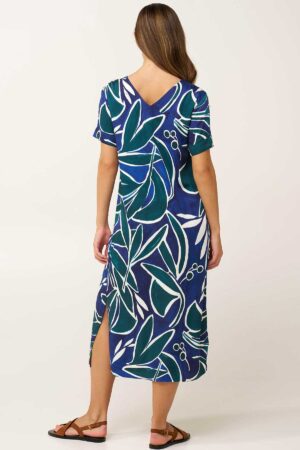 Strandkjóll – Stutterma – Mynstraður Strandföt Strandkjóll – Stutterma – Mynstraður