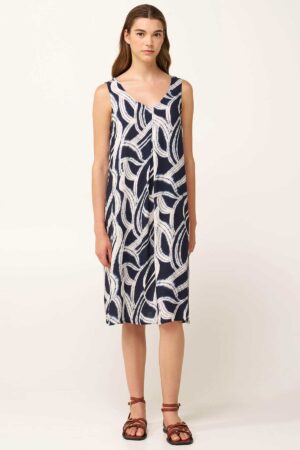 Strandkjóll – Ermalaus – Blár/Hvítur Strandföt Strandkjóll – Ermalaus – Blár/Hvítur