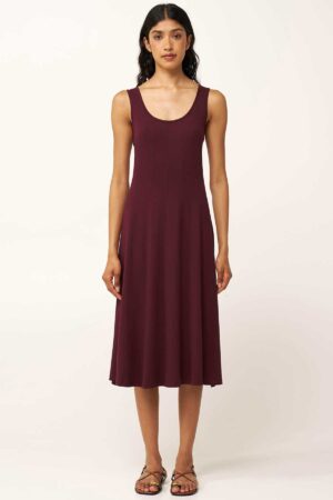 Strandkjóll – Rauður – Ermalaus Fatnaður Strandkjóll – Rauður – Ermalaus