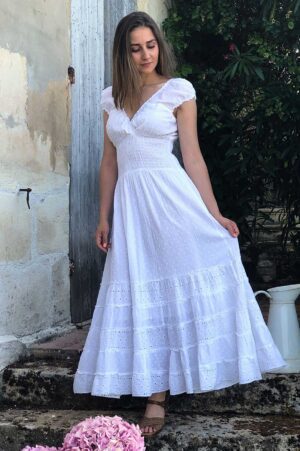 Strandkjóll – Síður – Stutar ermar Coline Strandkjóll – Síður – Stutar ermar